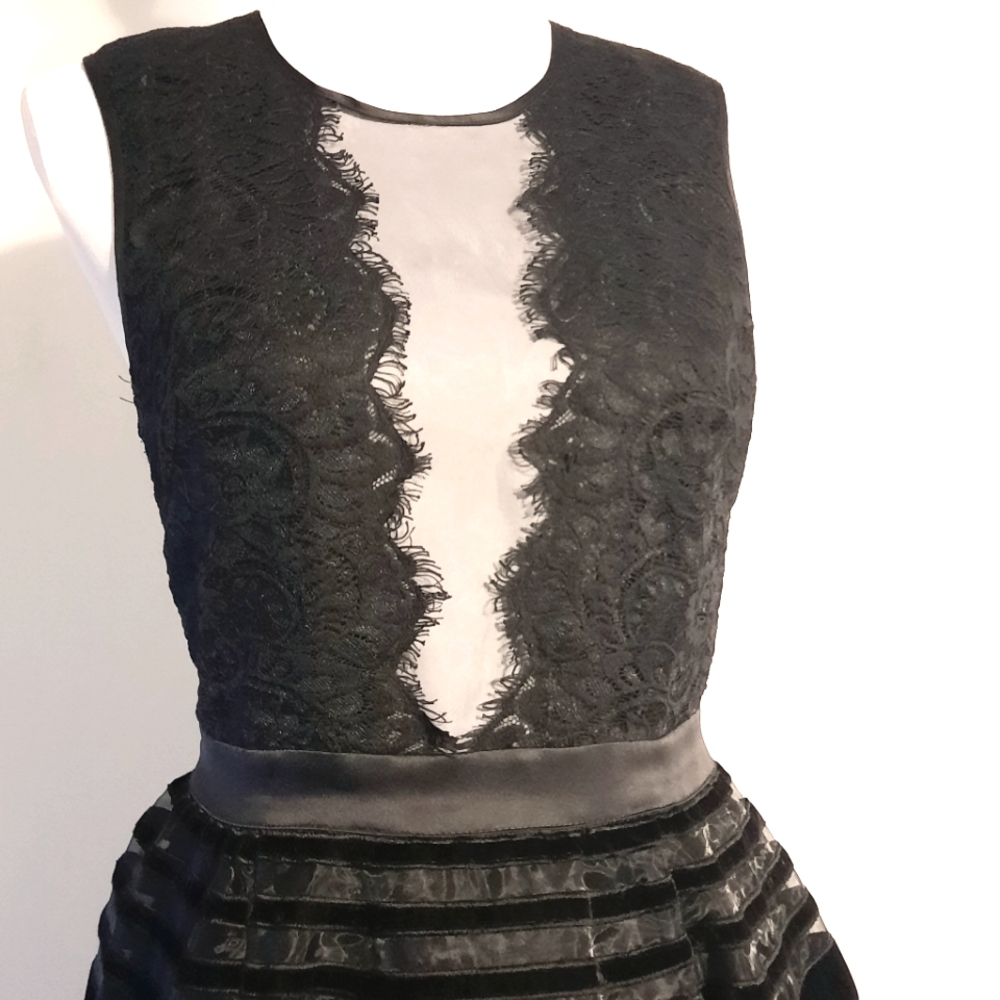 Little Black Dress With Plunging V-neck Dress - Picture 5 of 16